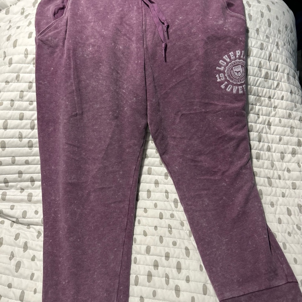 Victoria’s Secret Pink Slim Leg Jogger in Distressed Pinkish Purple XXL NWT